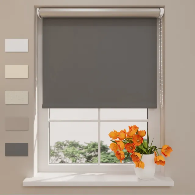 DTCH Rolgordijn verduisterend – Easy Thermo – Dark Grey – 80 x 190 cm – meerdere maten verkrijgbaar – 60 t/m 240 cm breed – Isolerende zonwering