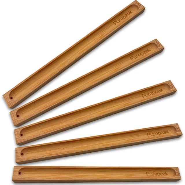Purepeak Wierookhouder Plankje Set 5 Stuks Bruin