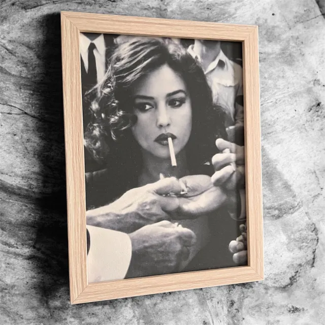 KAE Design Poster - Monica Bellucci - Art Print - 13x18cm - Framed wood