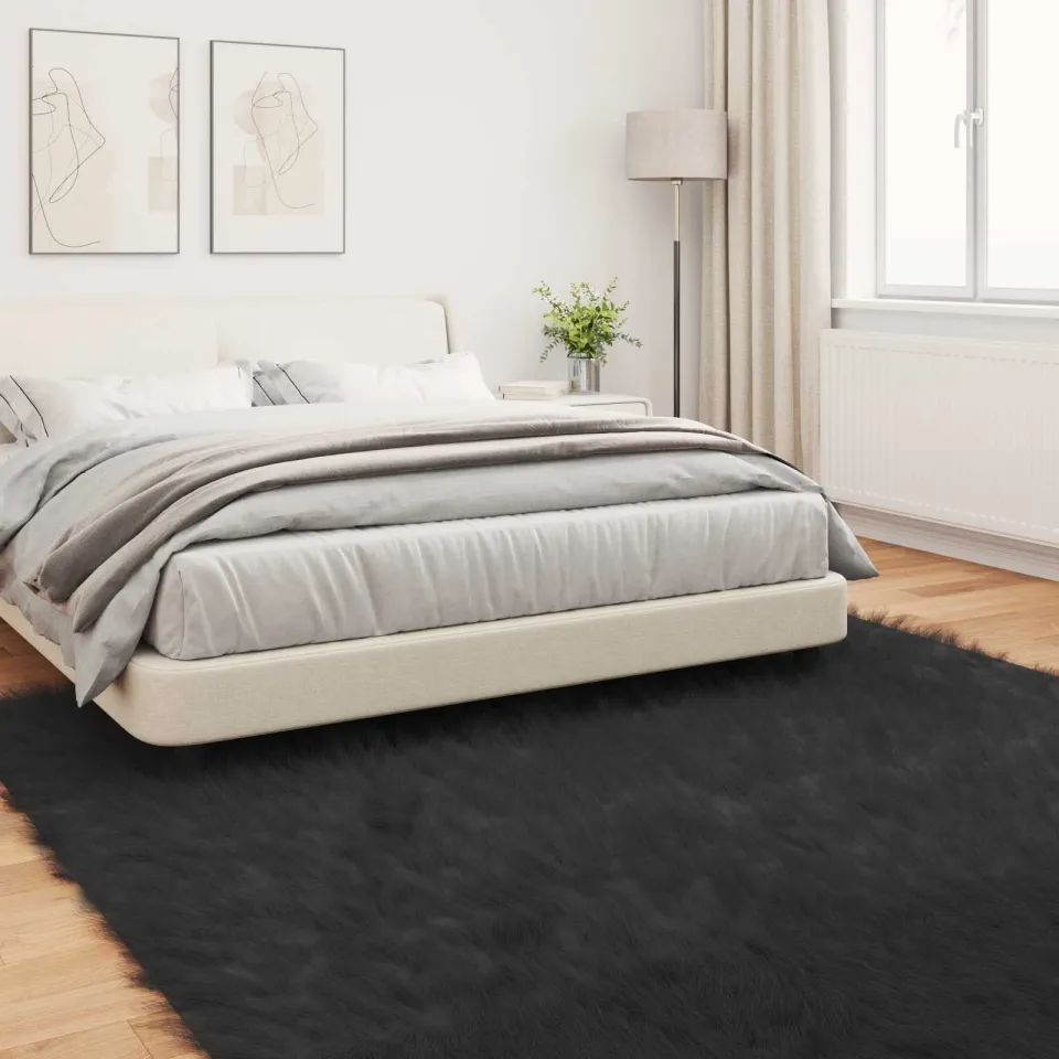 vidaXL Tapijt van imitatie TAFALLA Zwart 200 x 200 cm Polyester, foto 3