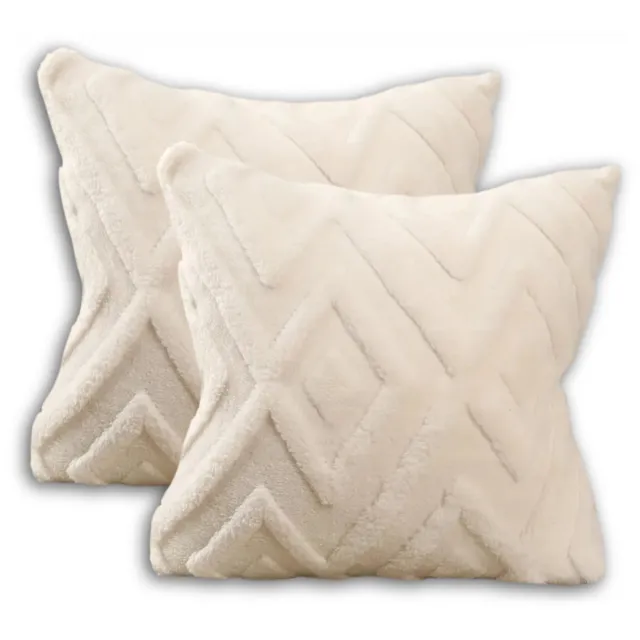 Trovano Sierkussen set van 2 60x60 cm Wit | Inclusief binnenkussens | Zachte, Luxe & Vierkante Sierkussens voor Bank & Woonkamer