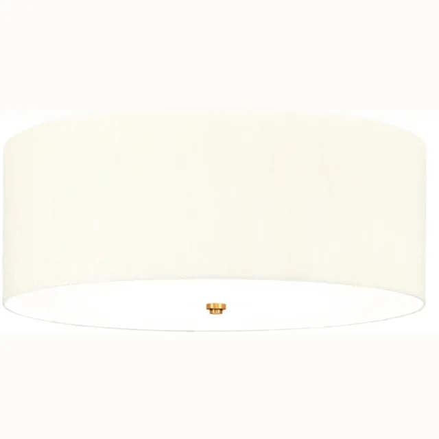 Designer's Lightbox LED Plafondlamp Fletcher Flush | 5X E27 Max 60W | Dimbaar | Aged Brass with Ivory Shade Geen