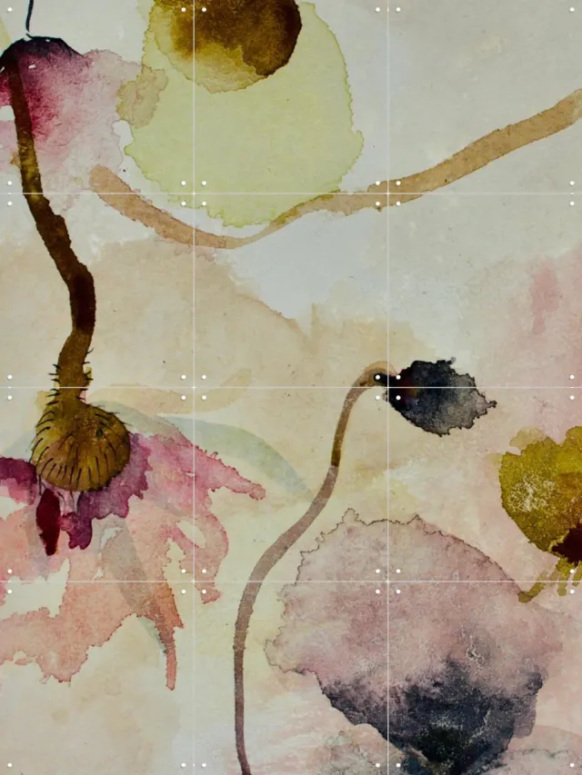 IXXI In The Eyes Of Alice, RAR Kramer - 60 x 80 cm - Grote wanddecoratie en posters - Kleurrijk, Schilderijen, Aquarel, Abstract, Minimalisme Roze / Geel