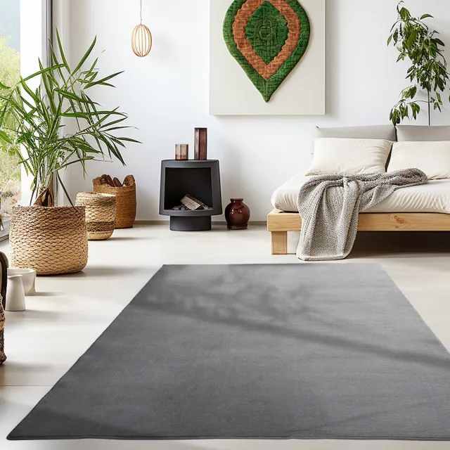 Muratap Sky Soft Uni Basic - Vloerkleed - Laagpolig - Effen Kleur - Grijs - Woonkamer Tapijt- 60x100 CM