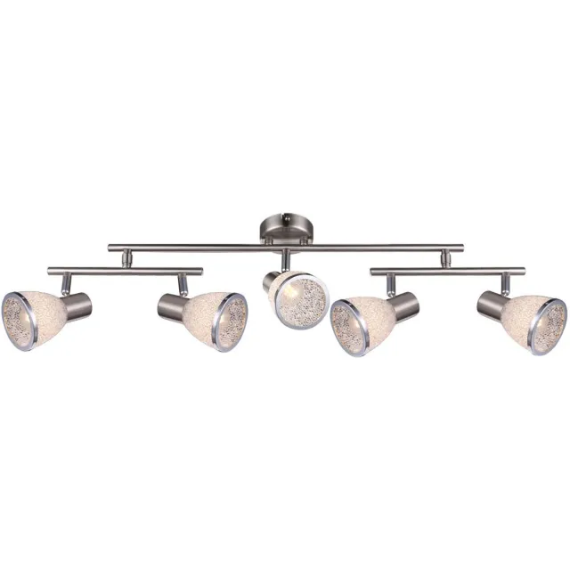 Globo Lighting Plafondlamp Globo Rachel LED - Nikkel mat/Chroom - 5 lichts