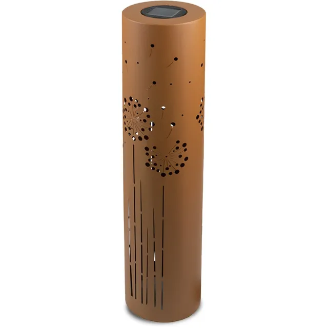 UNUS Solar lamp tuin buiten paardenbloem roestbruin groot 80 cm - Buitenlamp - Buiten Lantaarn