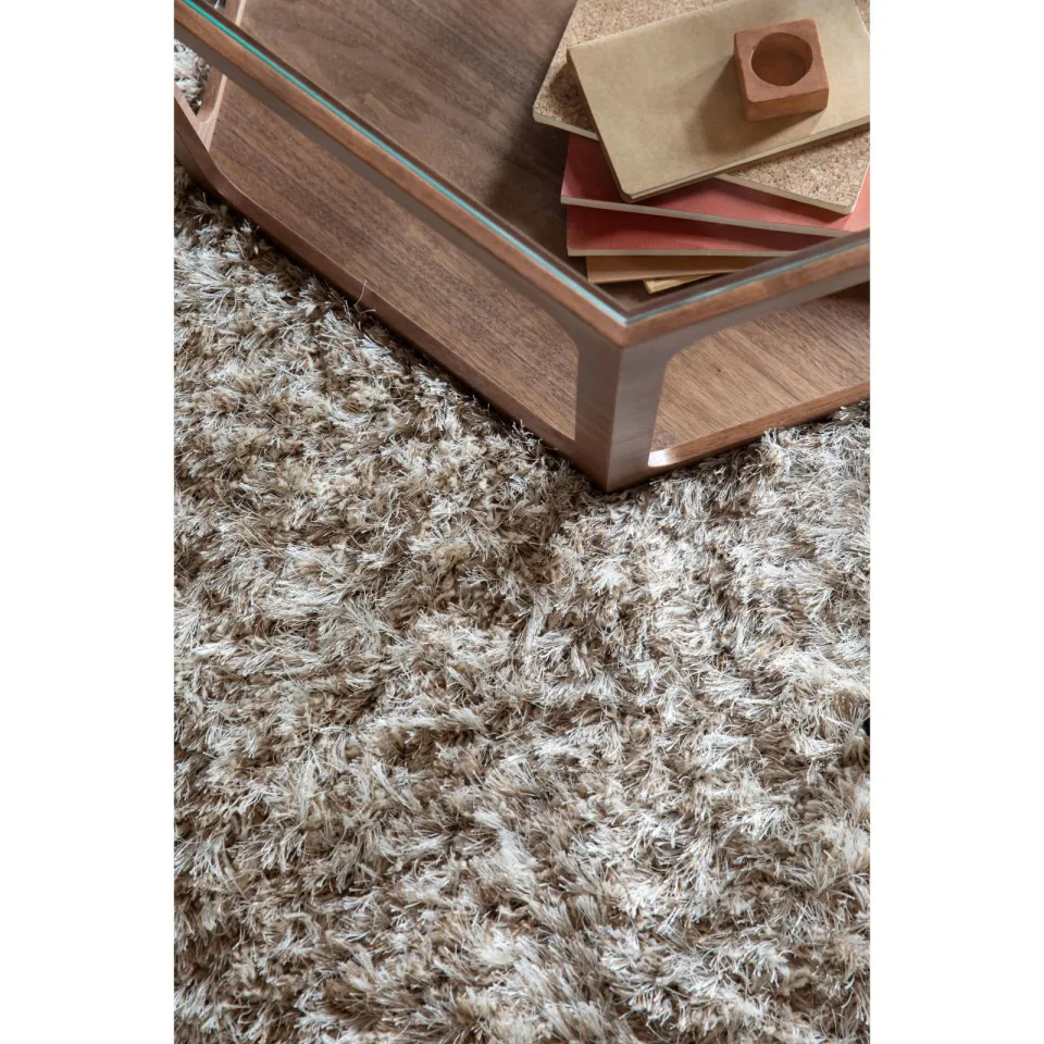 Dutchbone Hairy hoogpolig vloerkleed beige, foto 2