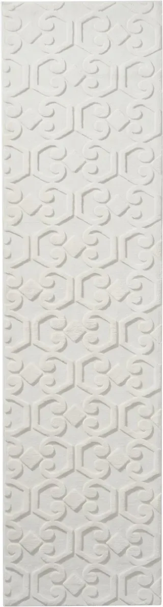 Beliani GANNETT - Vloerkleed - Gebroken wit - 80 x 300 cm - Polyester
