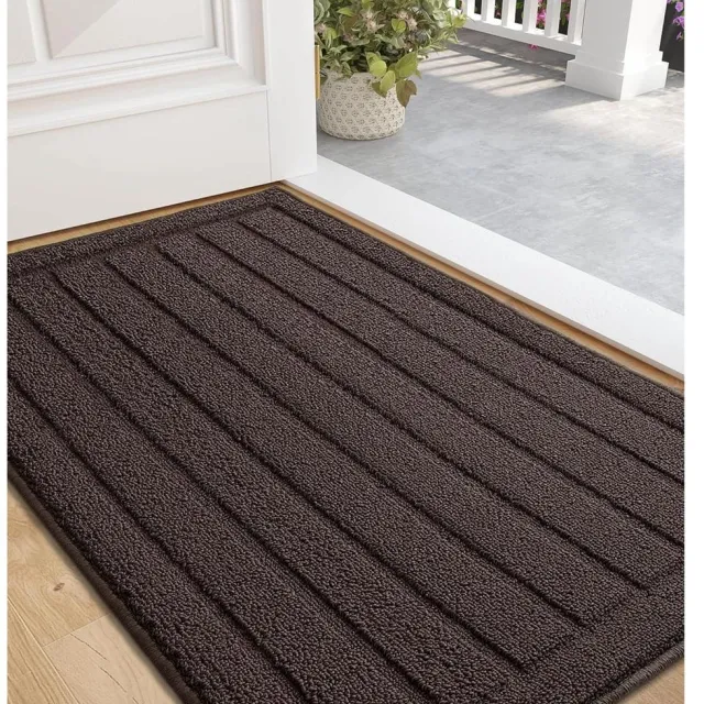 RFWR Antislip Deurmat voor Binnen - 50 x 90 cm, Microvezel, Absorberend en Machinewasbaar Bruin