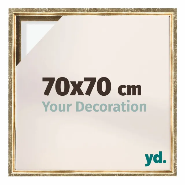 yd. yd, Baklijst 70x70 cm Goud Antiek - Lijst voor Canvasdoek - MDF Lyon