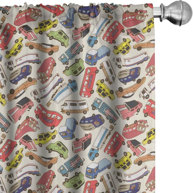 ABAKUHAUS Voorhangen – 2x75x245 cm – Microvezel – Meerkleurig halfdonker Mehrfarbig