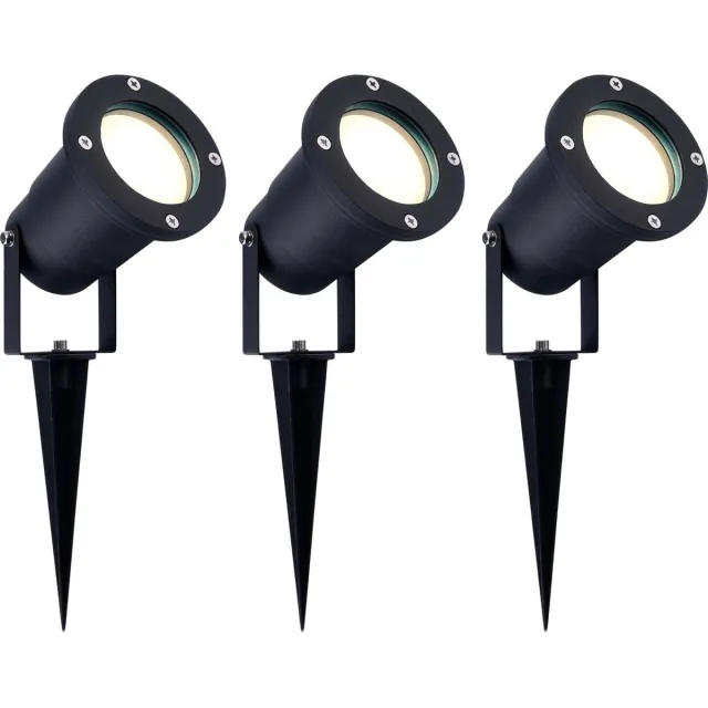 LEDVION 3X LED Prikspots - IP65 - 5W - 4000K - 1M Zwart