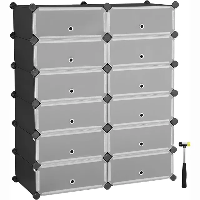 MAZAZU Schoenenrek - 12 Stuks - Zwart - 40x30x17