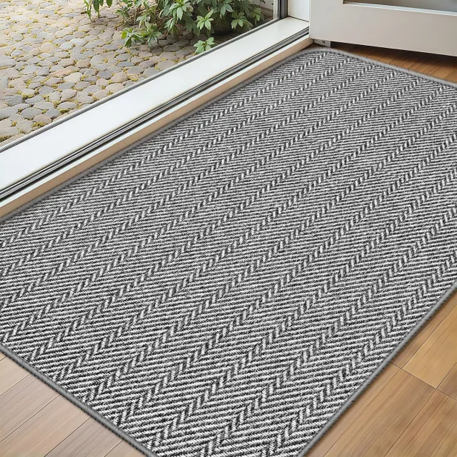 Unyqoos Wasbare en slijtvaste binnenmat met antislip voor entree en hal grijs