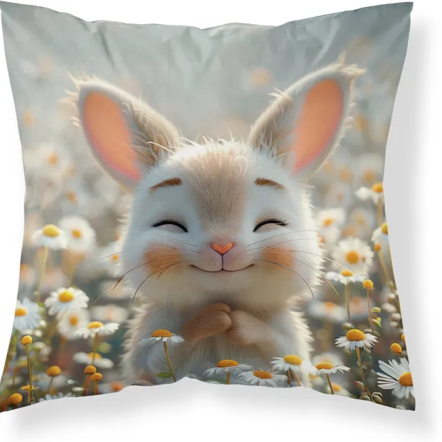 HUISDIER N HUISDIER Konijn Bunny Sierkussen kussen 40x40cm incl vulling 300grms zalm
