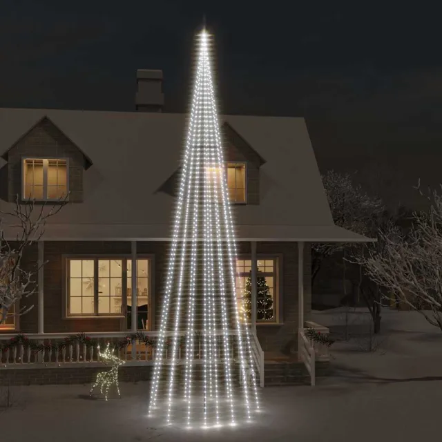vidaXL Vlaggenmast kerstboom 1134 LED's koudwit 800 cm