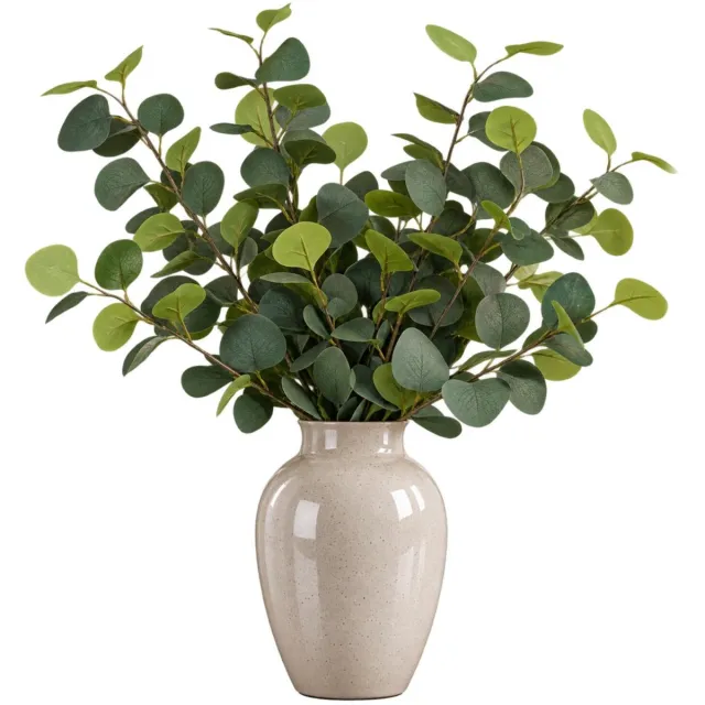 Mica Decorations Kunstplant takken Eucalyptus - 4x - H90 cm - lichtgroen - kunststof - bladgroen - siertakken