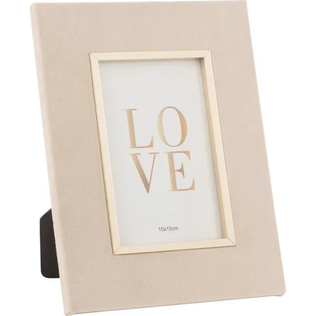 J-Line fotolijst Dita - fluweel - beige - small