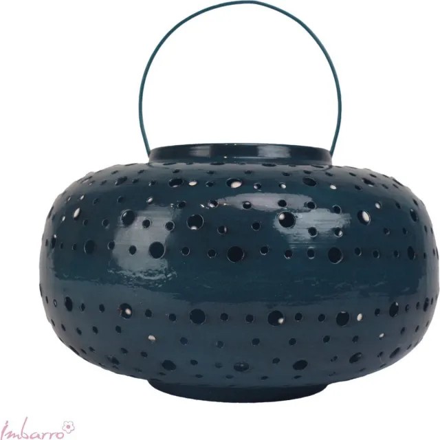 Imbarro Home & Fashion Imbarro - Windlicht - Lantaarn - Reze - Lagoon - 29x18cm - Metaal