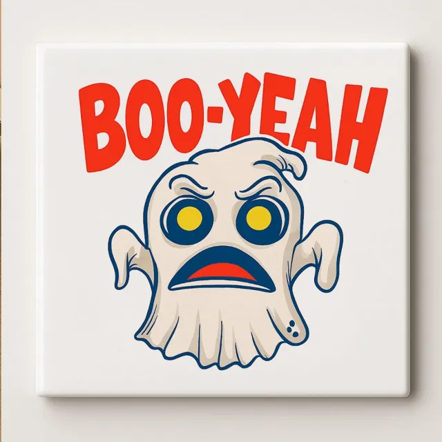 Nevolis Boo-Yeah Spook Tegel – 15x15cm Keramische Wanddecoratie – Leuk Halloween Ontwerp voor Griezelige Woondecoratie & Seizoenscadeau Multi Color
