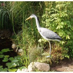 Ubbink Reiger met 1 poot dierfiguur Grijs