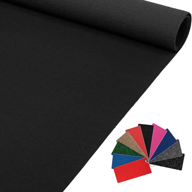 ANRO Eventtapijt Zwart 200x140cm – Beurstapijt Loper Messeloper Bruiloftsloper Antislip Op Maat