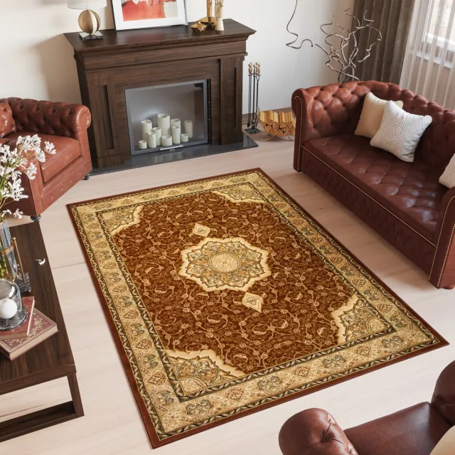 Tapiso Yesemek Vloerkleed Perzisch Oriental Oosters Tapijt Maat- 150x295 Bruin 2