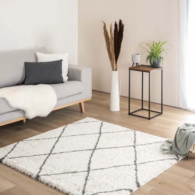 Boho&me Vierkant berber vloerkleed - Artisan Ouar wit/grijs 160x160