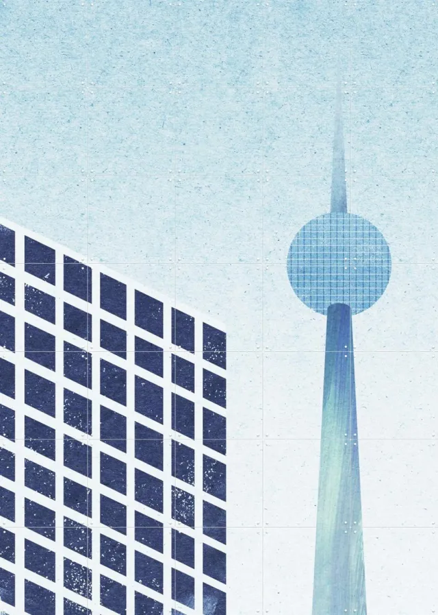 IXXI Berlin, Henry Rivers - 100 x 140 cm - Grote wanddecoratie en posters - Illustraties, Mancave, Architectuur Lichte tinten