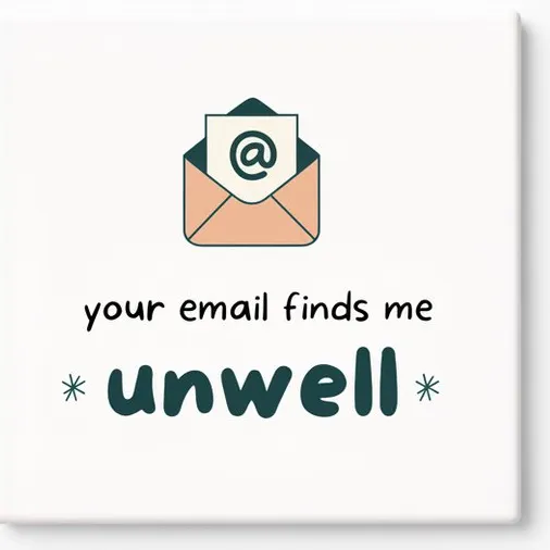 Bedruk King Grappige Email Quote Keramische Tegel – Your Email Finds Me Unwell Kantoor Humor Decoratieve Cadeau Tegel Wit