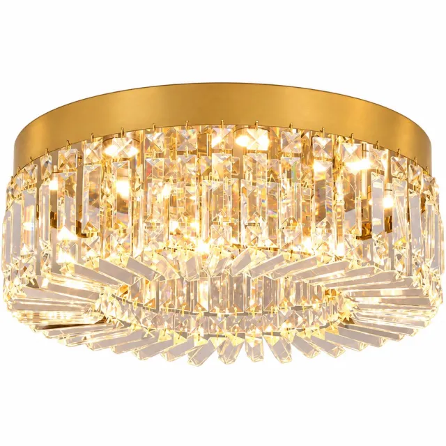Vurnomi Plafondlamp - Plafonnière - Kristallen lamp – Plafondverlichting - Plafondarmatuur - Kroonluchter - 40 cm – LED 30W -Goud