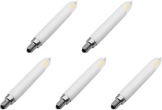 OE Lightning Reserve Kerstlampjes E10 LED Filament Kaars - 5 stuks - 10-55V - 0.2W - 2200K - 10.5cm - Warm wit licht