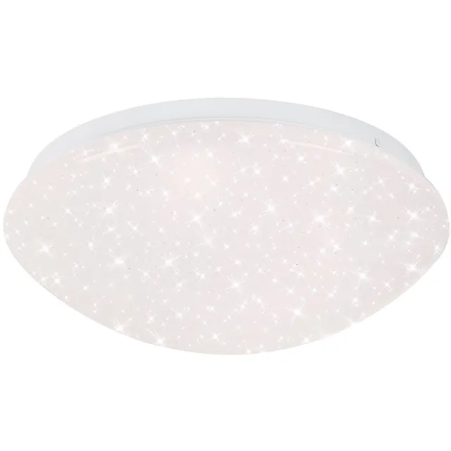 Briloner LED plafondlamp met stereffect badkamerlamp IP44 dimbaar via CCT schakelaar, metaal wit, 18W 1600Lm warm neutraal wit, DxH 38,5x10 cm