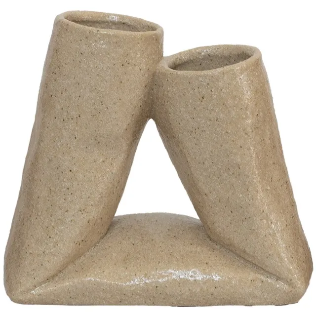 Homebound by Kolony Aardwerk vaas Looped beige Zand