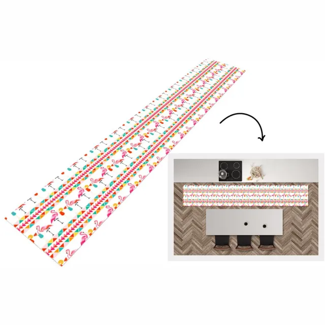 KitchenYeah Keukenloper - Keukenmat - Flamingo - Zomer - Cocktail - Patroon - Keuken vloerkleed Multicolor
