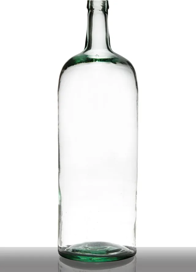 Hakbijl Glass Terri - Mondgeblazen fles - Helder - Gerecycled glas - XXL: h60 x d19 cm Transparant