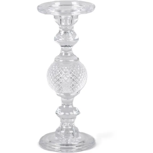 Rasteli Kaarsenhouder - glas - transparant - D11,5 x H29 cm