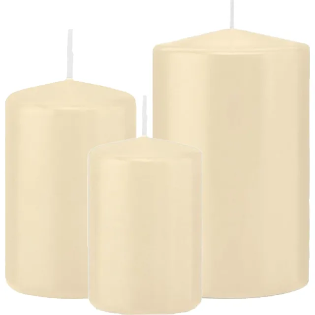Trend Candles Stompkaarsen set 6x stuks creme wit 10-12-15 cm