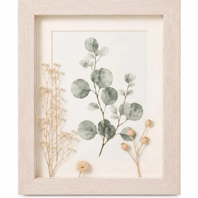 SWGOTA MDF-fotolijst in witte eikenkleur, 8 x 10 inch (20,3 x 25,4 cm), 2 cm binnenruimte, met glas en afbeelding