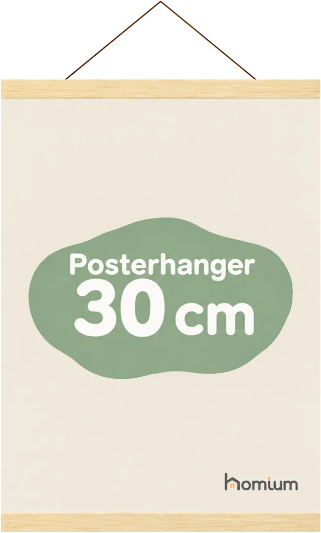 Homium Posterhanger 30 cm - Marupa hout - poster ophangsysteem - Posterlijst - Posterhouder