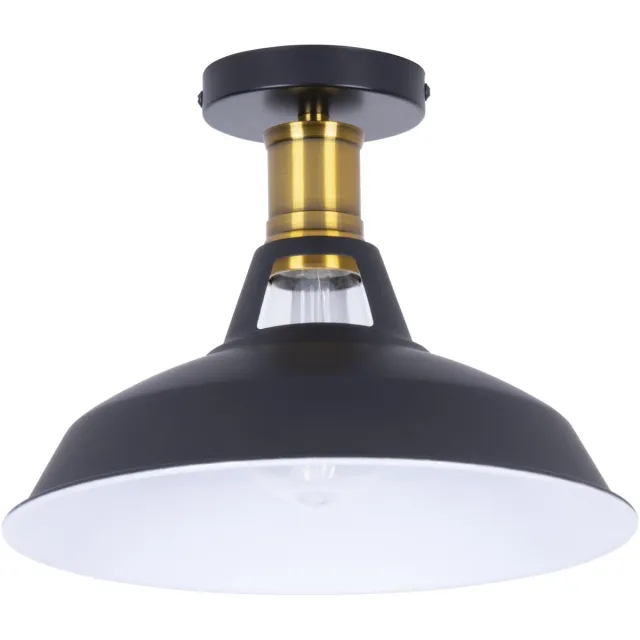 Plafondlamp Retro Slaapkamer E27 Lampenkap Industrieel Woonkamer Zwart