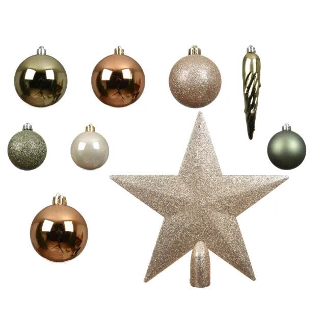 Decoris kerstballen onbreekbaar Pastel