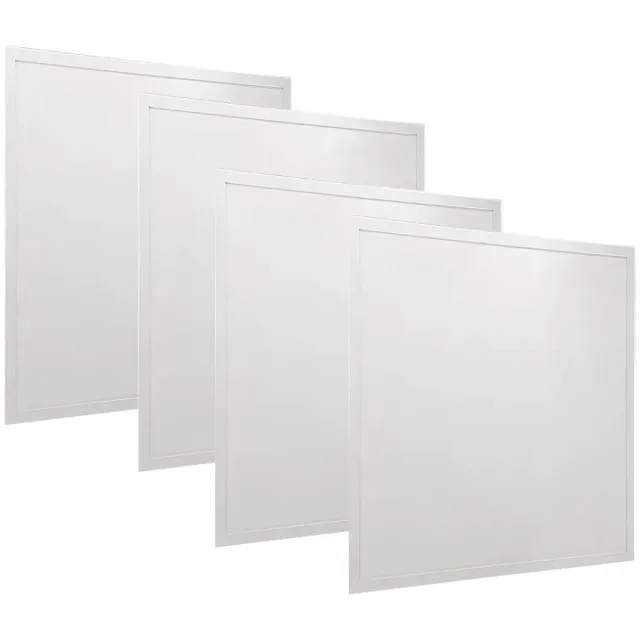 V-TAC LED inbouwpaneel vierkant plafondpaneel inbouwlamp aluminium wit, 36W 4320Lm neutraal wit, LxBxH 59,5x59,5x3,3 cm, set van 4