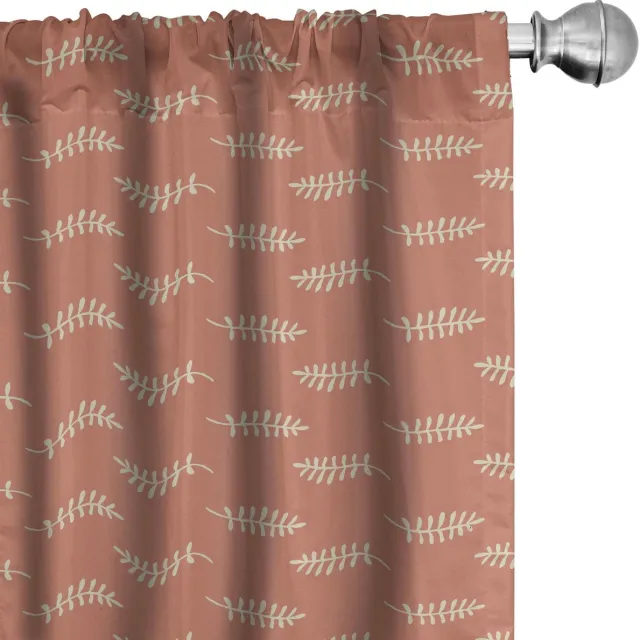 ABAKUHAUS Gordijn 2-delige set 75x225 cm – Microvezel, gedeeltelijk verduisterend Pale Rust Gray Gelb
