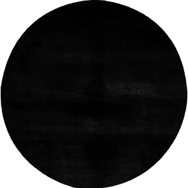 Padiro rond stijlvol laagpolig vloerkleed Ø 160 cm - donkergrijs - modern effen ontwerp - met een zachte uitstraling - voor vloerverwarming - van polyester en katoen