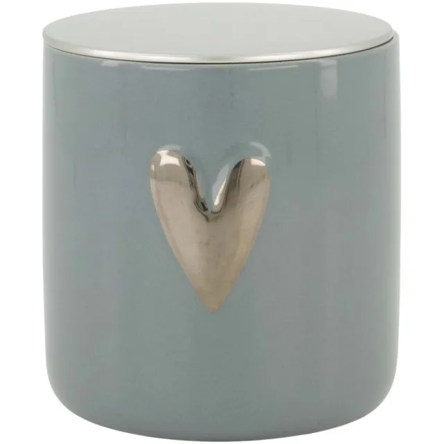 Zusss Geurkaars Keramiek Zilver Hartje Grijsblauw Keramiek / Paraffine Ash Blue