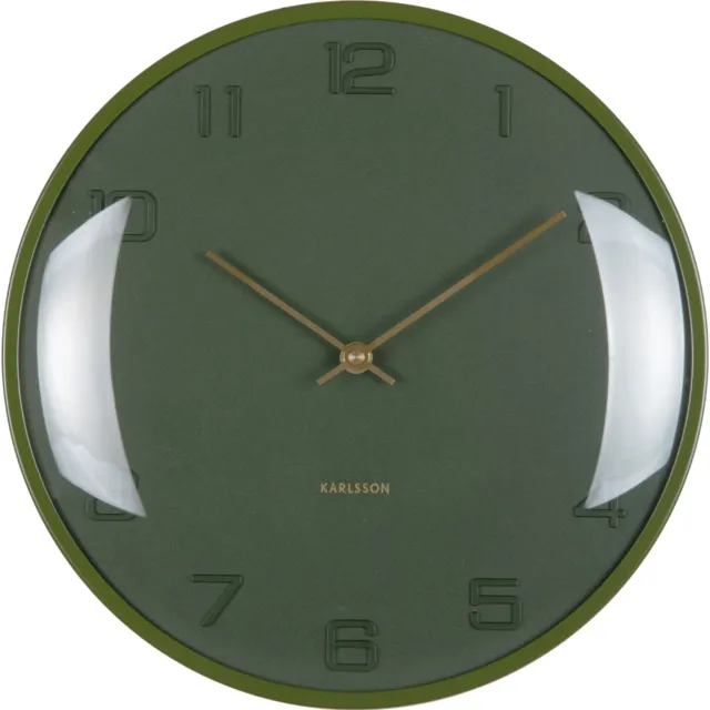 Karlsson Wandklok Fuerte Dome - Groen - 30.5x30.5x30.5cm - Wandklok Modern
