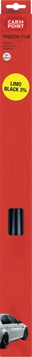 Carpoint Ruitenfolie Limoblack 3% 300x50cm | Verduisterend Zwart