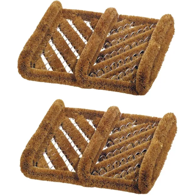 Benson Schoenen borstelmat/schoenenveger - 2x - kokosvezels - 30 x 35 cm - Voetenveger Groen