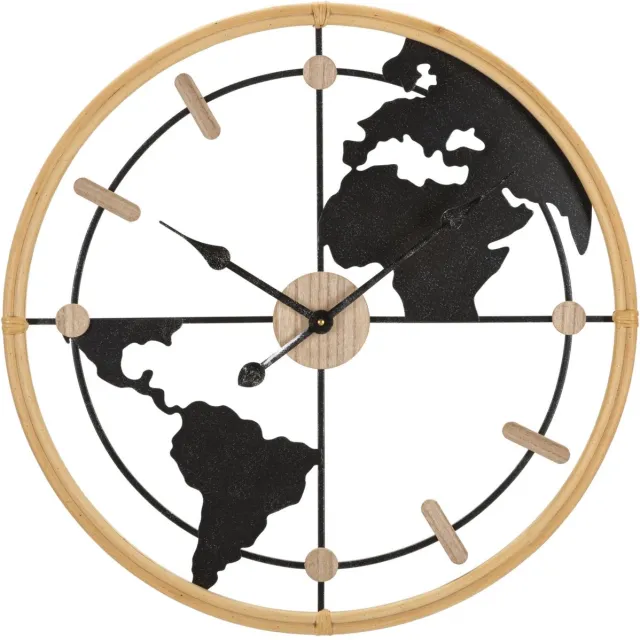 Mauro Ferretti Wandklok World New Ø 60×5 cm Bruin